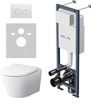 Комплект 6 в 1 Am.Pm Sense FlashClean IS110101.741701 с кнопкой белый глянцевый