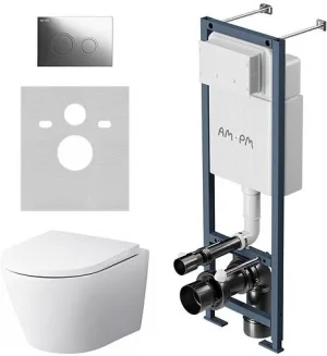 Комплект 6 в 1 Am.Pm Sense FlashClean IS110151.741701 с кнопкой хром глянцевый