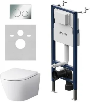 Комплект 6 в 1 Am.Pm Sense FlashClean IS90151.741701 с кнопкой хром глянцевый