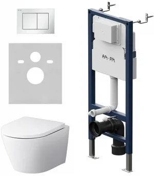 Комплект 6 в 1 Am.Pm Sense FlashClean IS90201.741701 с кнопкой белый глянцевый