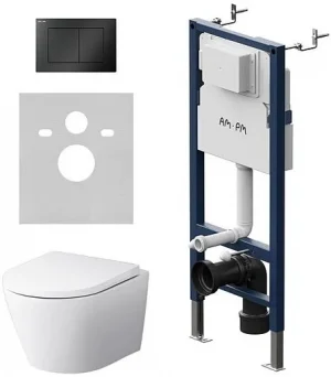 Комплект 6 в 1 Am.Pm Sense FlashClean IS90238.741701 с кнопкой черный матовый