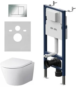 Комплект 6 в 1 Am.Pm Sense FlashClean IS90251.741701 с кнопкой хром глянцевый