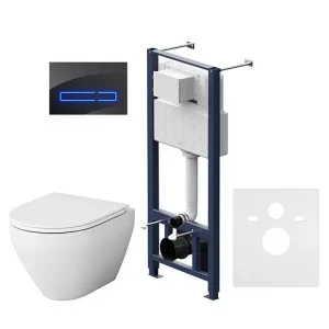 Комплект 6 в 1 Am.Pm Spirit 2.0 FlashClean IS450A38.701700 с кнопкой черный матовый