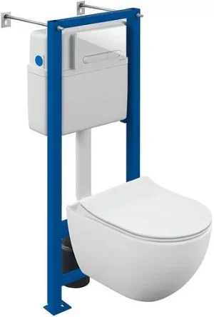 Комплект 6 в 1 Cersanit Brasko Smart Co Dpl Eo Slim/Vector/Estetica 68304 с кнопкой белый глянцевый