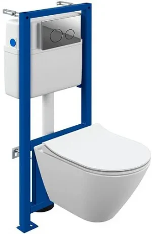 Комплект 6 в 1 Cersanit City Smart CO DPL EO slim LP/Link Pro/Twins 68306 с кнопкой Twins хром глянцевый