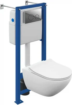 Комплект 6 в 1 Cersanit Street Fusion Vortex DPL EO slim/Vector/Twins 64578 с кнопкой Twins хром глянцевый