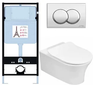 Комплект 6 в 1 Jacob Delafon Aleo E21731RU-CP с кнопкой E36496-CP хром глянцевый