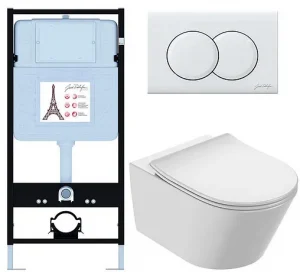 Комплект 6 в 1 Jacob Delafon Bastille EDAB103-00 с кнопкой E36496-00 белый глянцевый