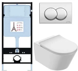 Комплект 6 в 1 Jacob Delafon Bastille EDAB103-CP с кнопкой E36496-CP хром глянцевый