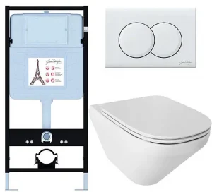 Комплект 6 в 1 Jacob Delafon Modern Life E21775RU-00 с кнопкой E36496-00 белый глянцевый