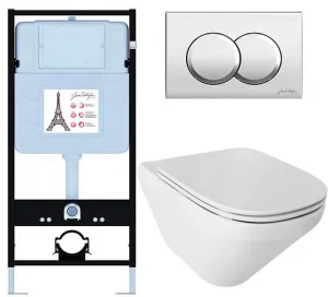 Комплект 6 в 1 Jacob Delafon Modern Life E21775RU-CP с кнопкой E36496-CP хром глянцевый