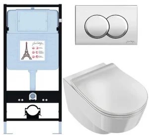 Комплект 6 в 1 Jacob Delafon Odeon Rive Gauche EDR103-CP с кнопкой E36496-CP хром глянцевый