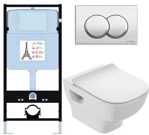 Комплект 6 в 1 Jacob Delafon Struktura 48 EDF103-CP с кнопкой E36496-CP хром глянцевый