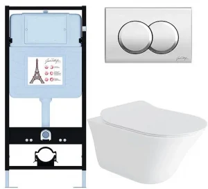 Комплект 6 в 1 Jacob Delafon Vive E28079RU-CP с кнопкой E36496-CP хром глянцевый