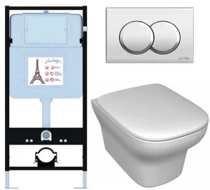 Комплект 6 в 1 Jacob Delafon Vox E21747RU-CP с кнопкой E36496-CP хром глянцевый