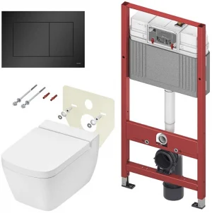 Комплект 6 в 1 TECEone K440407.WC2 с кнопкой TECEnow 9240407 черный матовый