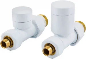 Комплект вентилей регулирующих прямых 16x2.0 x ½"н Schlosser Elegant белый 604200021