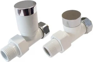 Комплект вентилей регулирующих прямых 16x2.0 x ½"н Schlosser Elegant белый/хром 604200025