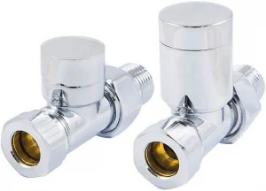 Комплект вентилей регулирующих прямых 16x2.0 x ½"н Schlosser Elegant хром 604200023