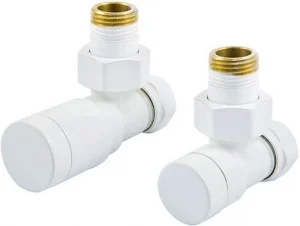Комплект вентилей регулирующих угловых 16x2.0 x ½"н Schlosser Elegant белый 604200001