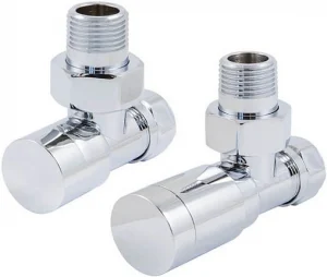 Комплект вентилей регулирующих угловых 16x2.0 x ½"н Schlosser Elegant хром 604200003