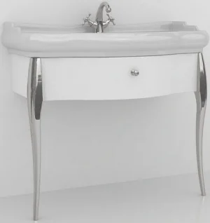 Консоль с умывальником напольная Kerasan Retro 100 белый/хром 7363K7+