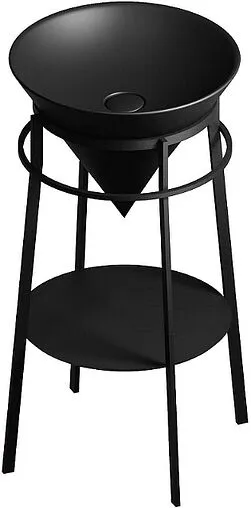 Консоль с умывальником напольная Kerama Marazzi Cono 44 чёрный матовый CO.44BLK.M+CO.wbi.44BLK.M