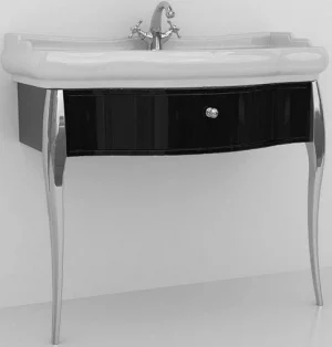 Консоль с умывальником напольная Kerasan Retro 100 чёрный/хром 7363K3+