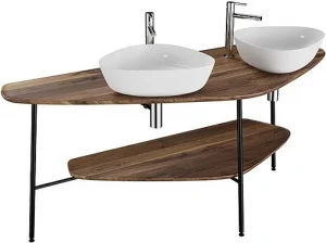 Консоль с умывальником напольная VitrA Plural тёмный дуб 64043+