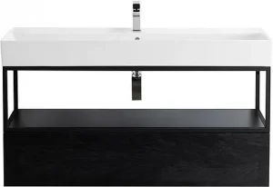 Консоль с умывальником подвесная Cezares Cadro 100 чёрный CADRO-100/46/30-1C-SO-MET-ST+CADRO-100-MENS-NERO+CADRO-100-1C-SO-NR-BLUM