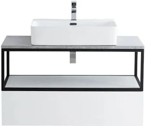 Консоль с умывальником подвесная Cezares Cadro 100 чёрный CADRO-100/46/30-1C-SO-MET-ST+