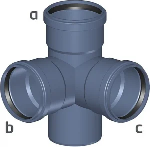 Крестовина двухплоскостная левая внутренняя бесшумная D=110x110x110мм Угол 87,5° Poloplast POLO-KAL NG P2275