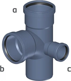 Крестовина двухплоскостная правая внутренняя бесшумная D=110x110x50мм Угол 87,5° Poloplast POLO-KAL NG P2291