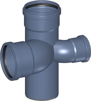 Крестовина со смещенными осями внутренняя бесшумная D=110x110x110мм Угол 87,5° Poloplast POLO-KAL NG P2296