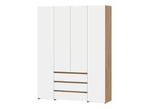 Некст 1 шкаф комбинированный четырехстворчатый / Дуб золотой/Белый