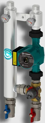 Насосный модуль с 3-х ходовым смесительным клапаном 1"в х 1"н Север-R-S25/4(Aisi) 1955092 с насосом Север-UPS 25-4