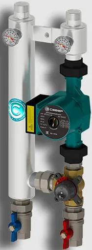 Насосный модуль с 3-х ходовым смесительным клапаном 1"в х 1"н Север-R-S25/6(Aisi) 1955093 с насосом Север-UPS 25-6