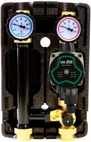 Насосный модуль с 3-х ходовым смесительным клапаном и сервоприводом 1"в х 1"в Uni-Fitt 492E2503 с насосом Uni-Fitt GTA 25-7