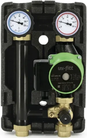 Насосный модуль с 3-х ходовым смесительным клапаном и сервоприводом 1"в х 1"в Uni-Fitt 492S2500 с насосом Uni-Fitt SCP 25/60 180