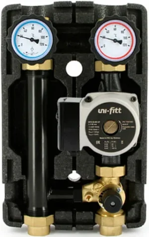 Насосный модуль с 3-х ходовым смесительным клапаном и сервоприводом 1"в х 1"в Uni-Fitt 492S2503 с насосом Uni-Fitt GTO 25-6S