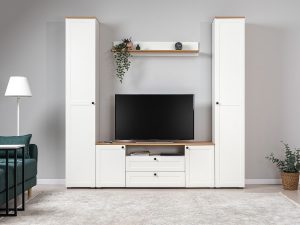 Гостиная Остин 2 белый/дуб золотой