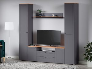 Гостиная Остин 2 графит/дуб золотой