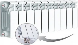 Радиатор биметаллический 10 секций нижнее правое подключение Rifar Base Ventil 200 RBVR20010