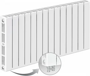 Радиатор биметаллический 14 секции нижнее левое подключение Rifar Supremo Ventil 500 белый RSVL50014