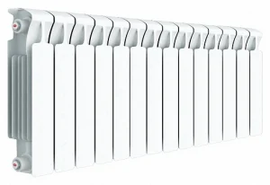 Радиатор биметаллический 14 секции нижнее правое подключение Rifar Monolit Ventil 500 белый RMVR50014