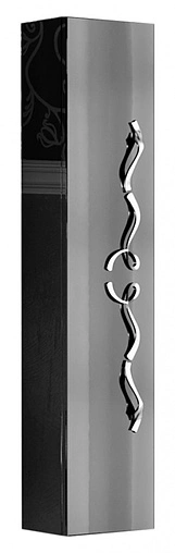 Шкаф-пенал подвесной Clarberg Due Amanti 25 хром чёрный глянец/хром DUE0525BLK+DUER4CR