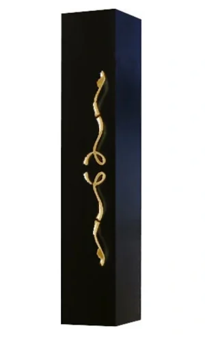 Шкаф-пенал подвесной Clarberg Due Amanti 25 золото чёрный глянец/золото DUE0525BLK+DUER4GL