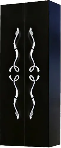 Шкаф-пенал подвесной двухстворчатый Clarberg Due Amanti 50 хром чёрный глянец/хром DUE0505BLK+DUER8CR