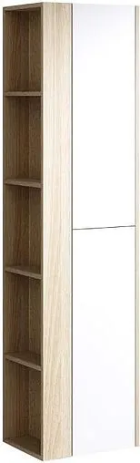 Шкаф-пенал подвесной Aqwella Miami 40 белый/дуб сонома Mai.05.04