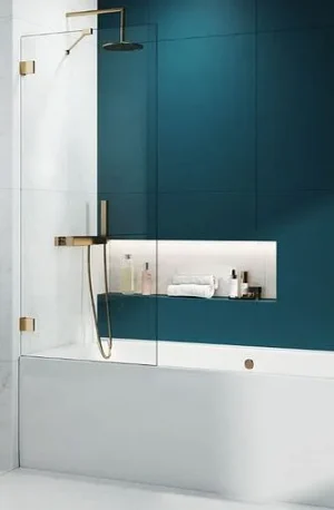 Шторка на ванну 1000мм прозрачное стекло Radaway Essenza Pro Gold PNJ 100 10101100-09-01